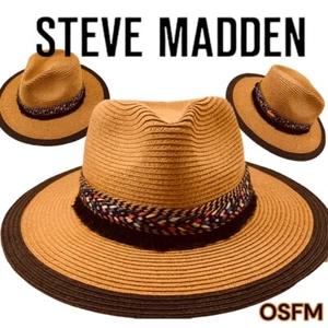 Steve Madden Light & Dark Brown Sun Hat w/Braided Trim. Sophisticated, Elegant. - Picture 1 of 12