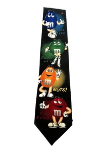 M&M's Brand Tie Necktie 4 Characters Blue Green Orange Red I'm Baad! Nuts! - Picture 1 of 4