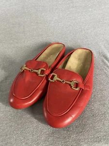 Vionic Adeline Red Leather slip on comfort Loafer Mule Shoes size 8 Woman’s - Picture 1 of 16