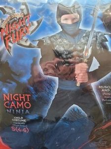 Children's Halloween Costume Night Camo Ninja Size 4-6 - Picture 1 of 6