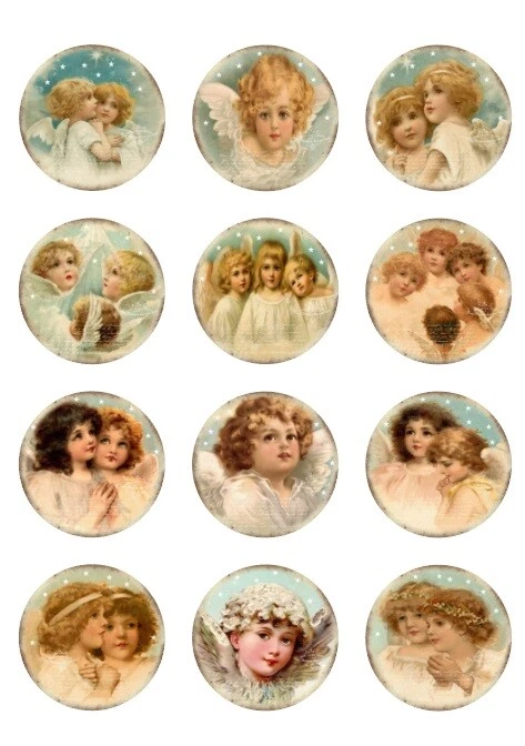 Aufkleber-Möbeltattoo-transparent-Shabby-Vintage-Weihnachten-Engel-1203 - Bild 1 von 1