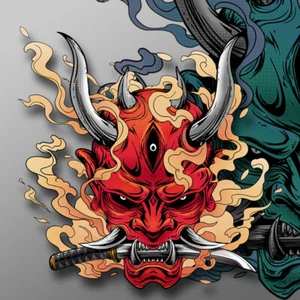 Auto Aufkleber- Japanisch Hannya Fenster Laptop Helm Ipad Cars Tuning 10.8×11 cm - Bild 1 von 3