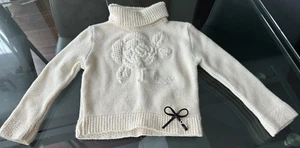 CHRISTIAN DIOR-JERSEY CUELLO ALTO CREMA NIÑA-4 AÑOS-¡COMO NUEVO! - Imagen 1 de 4
