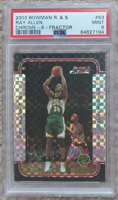Bowman Chrome R & S X-Fractor #53 2003 Ray Allen/150 PSA 9 Seattle Supersonics  Foto 1 de 2