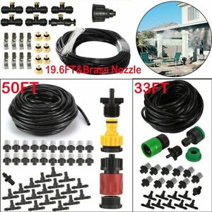 20-50FT Outdoor Misting Cooling System Garden Irrigation Water Mister Nozzles
