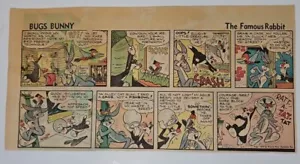 Bugs Bunny The Famous Rabbit Comic Strip Sonntag Zeitung 1954 Farbe Mopsy Back - Bild 1 von 3