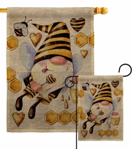 Honigzwerg Sackleinen Garten Flagge Freunde Deko klein Geschenk Hof Haus Banner - Bild 1 von 19