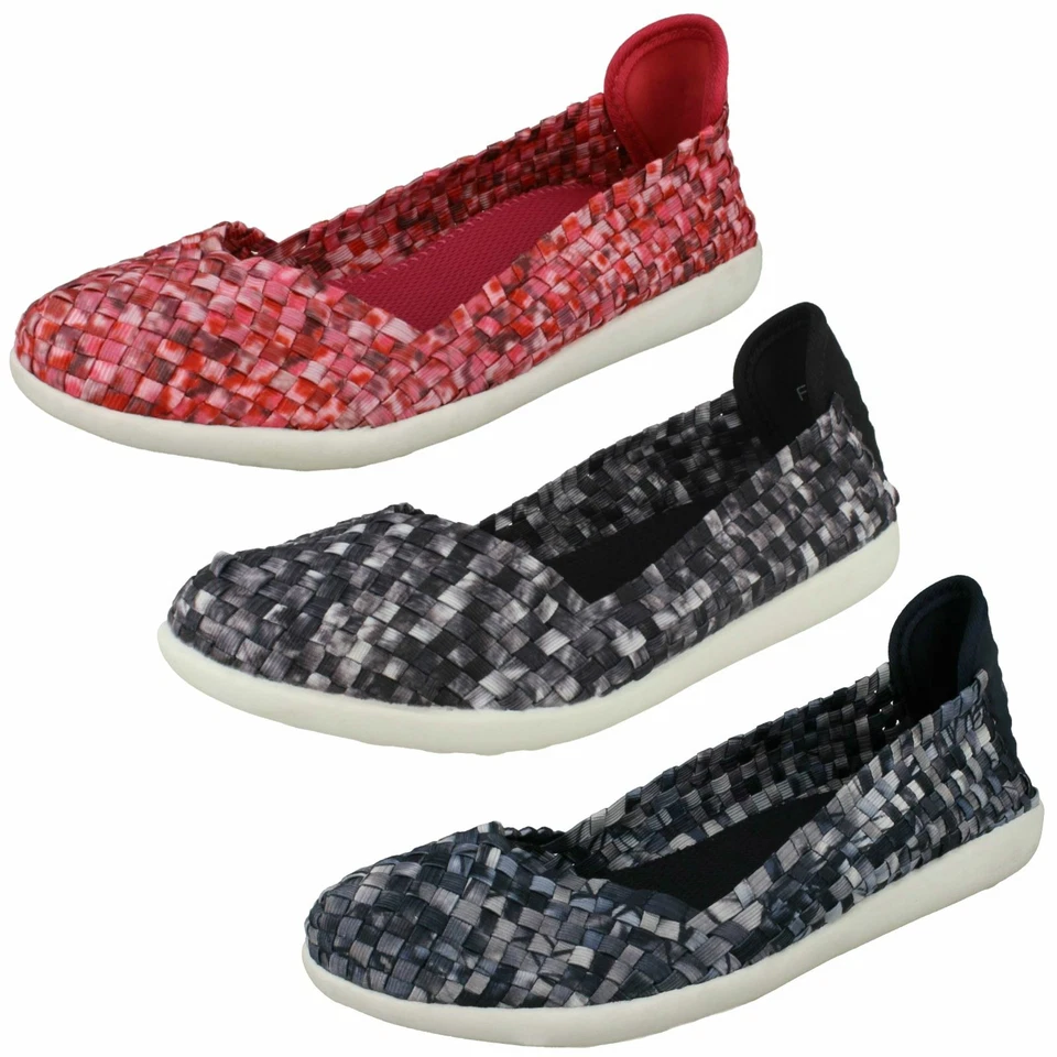 Ladies Down To Earth Flat Slip On 'Weaved Shoes'