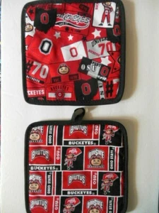 OHIO STATE BUCKEYES Potholder, 8"x 8", NEW, handcrafted - Picture 1 of 5