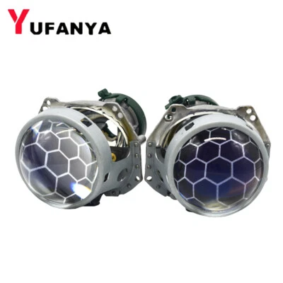 3.0'' Blue HID Bi xenon Projector Lens Honeycomb Car Headlights Retrofit D2S D2H - Image 1 of 4
