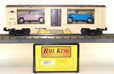 MTH Rail King O #30-74014 Auto Transportation Window Box Car w/ VW Bugs ~ T107 - Image 1 of 4