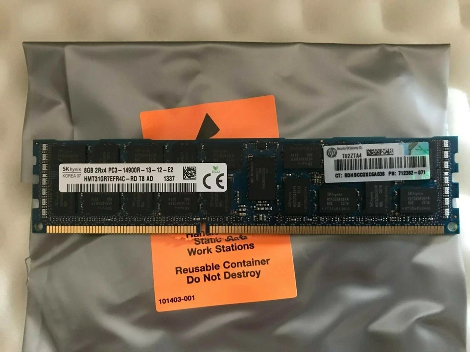 HMT31GR7EFR4C-RD NEW SK HYNIX 8GB 2Rx4 PC3-14900R-13-12-E2 HP Server Memory RAM - Image 1 of 1