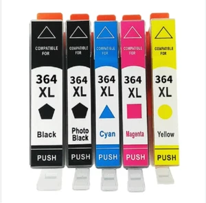 5 Cartouches encre compatibles HP 364 XL AVEC PUCE pour imprimantes de marque HP - Photo 1/1