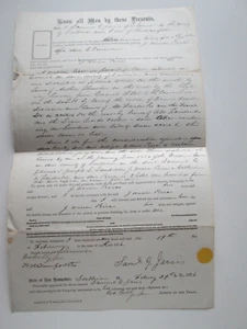 (1) ONE, 19TH FEBRUARY, 1876 DEED, CORNISH NH,  SAMUEL JARRIS to PERRES J WARREN - Picture 1 of 5