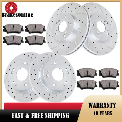 Pastillas de rotores de freno delanteros y traseros de 300 mm aptas para Acura TSX 2004-2008 perforadas Foto 1 de 4