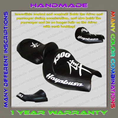 Unique Custom Seat COVER Suzuki Hayabusa 99-07 (1 Gen) Black+White (3 pillow) - Image 1 of 4
