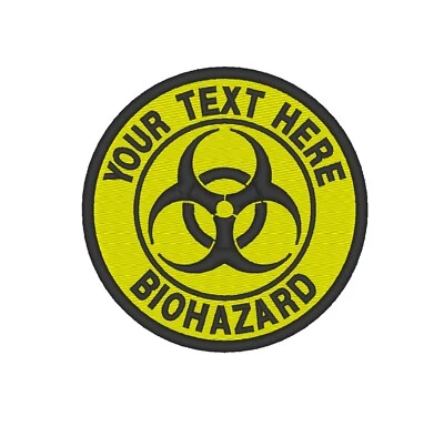 Custom Embroidered BIOHAZARD SYMBOL TOXIC WARNING DANGER Sew on Patch - Image 1 of 4