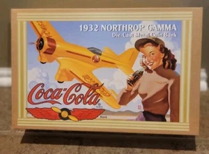 Ertl 1995 Coca-Cola 1932 Northrop Gamma Die Cast Airplane Metal Coin Bank W Key - Picture 1 of 14