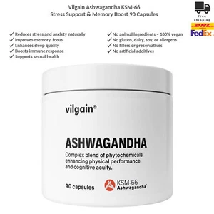 Vilgain Ashwagandha KSM-66 Apoyo al Estrés y Aumento de la Memoria 90 Cápsulas Veganas - Imagen 1 de 6