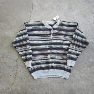 Vintage 90’s Cosby Coogie Style Knit Textured Sweater L Deadstock Chunky - Bild 1 von 4