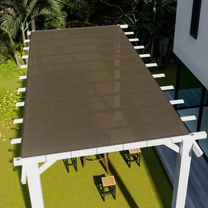 Vela parasol marrón de 8-15 pies borde recto permeable para jardín patio trasero patio - Imagen 1 de 7