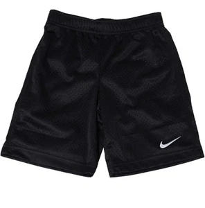 Neu mit Etikett Jungen Nike 7 schwarz/weiß bestickt Swoosh Mesh Shorts - Bild 1 von 4