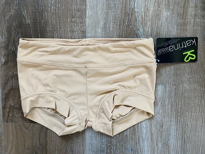 KATRINA ACTIVEWEAR Nuevos Pantalones Cortos Beige/Tostado Chop~Talla Niña Juvenil Pequeña~S~NUEVO CON ETIQUETAS~Danza Foto 1 de 4