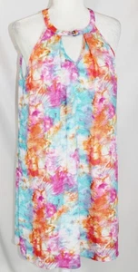 Peach Love Womens Medium Sleeveless Colorful Lined Blouse or Dress - Picture 1 of 5