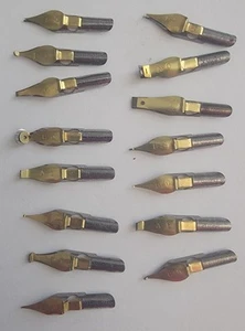 Vtg Ross F. George “Speed Ball” By HUNT Writing Calligraphy Pen Tips Lot Of 15 - Picture 1 of 8