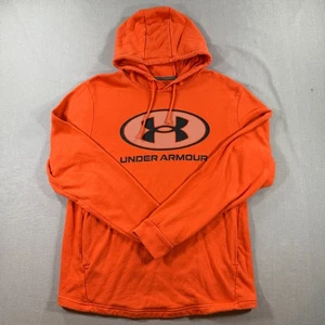 Under Armour UA Rival Terry Pullover Hoodie Mens Large Orange Sweatshirt Loose - Picture 1 of 8