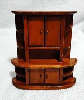 Miniature Wooden Hutch Dollhouse Cabinet Dining Furniture Scale 1:12 Style 3 - Image 1 of 4