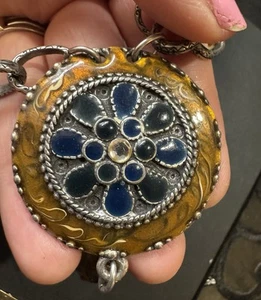 HTF Retired Silpada .925 Oxidized Smoky Quartz Citrine Necklace Enamel RARE - Picture 1 of 14