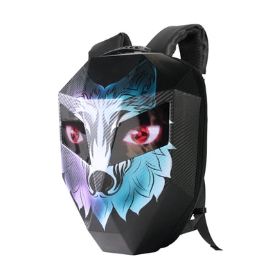 LED-Motorrad-Rucksack Wolf, Hartschale, App-Steuerung, Motorradhelm, Wasserdicht - Bild 1 von 4