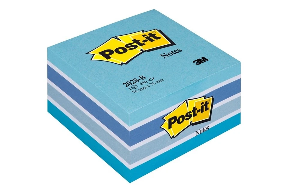 Post-it Note Cube Pad of 450 Sheets 76x76mm Pastel Blue Ref 2028b