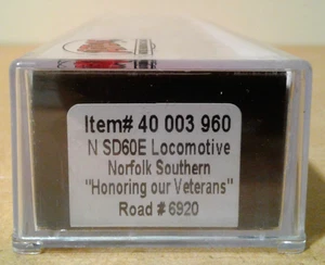 N SCALE ATLAS SD60E NORFOLK SOUTHERN "HONORING OUR VETERANS" NS #6920 40003960 - Picture 1 of 7