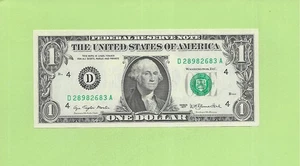 1977 ..UNCIRC $1 D 2898 2683 A .... 1977 $1 D-A BONITO BILLETE FRN - Imagen 1 de 2