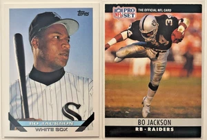 (2x) Bo Jackson 1990-93 Topps/Pro Set VINTAGE BASEBALL & FOOTBALL COMBO LOT #5 - Picture 1 of 2