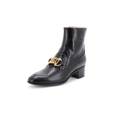 Gucci Mujer Quentin Gatito Cadena Horsebit Botines Cuero Foto 1 de 4