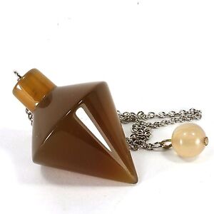 Agate Gemstone Crystal Polished Pendulum (EA5740M) Healing Reiki Protection