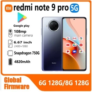 Xiaomi Redmi Note 9 Pro 5G 128GB+6GB Android Unlocked smartphone New Sealed - Picture 1 of 14