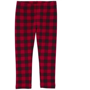 Toddler Girls Carter's Buffalo Check Fleece Pants Leggings Size 2T 4T 5T NWT - Picture 1 of 1