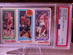1980 TOPPS #248 ELVIN HAYES TINY ARCHIBALD PSA 6 CELTICS WASHINGTON BULLETS HOF - Picture 1 of 3