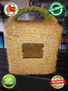 Ceylon Handmade Bird Nest 100% Natural Coconut Fiber Coir Cage Garden Decoration - Photo 1 sur 8