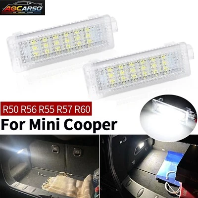 2x Luzes de porta de cortesia LED brancas para BMW Mini Cooper R50 R52 R53 R57 R58 - Imagem 1 de 4