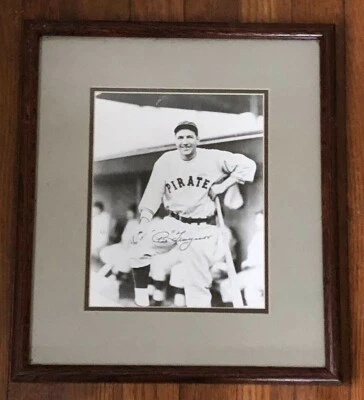 Harold "Pie" Traynor Pirates 8 x 10 Autographed Photo Matted and Framed Ex Cond - Image 1 of 3