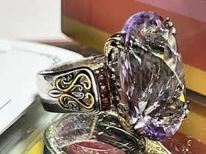 Michael Valitutti GEMS EN VOGUE 925 Sterling Silver Gold Light Amethyst Ring Sz9 - Picture 1 of 10