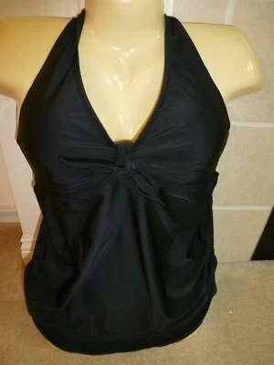 OLD NAVY SWIMSUIT MATERNITY MEDIUM FRONT TIE BLACK HALTER TANKINI BIKINI NEW - Image 1 of 4