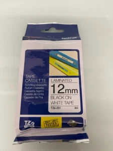 Brother TZe-231 P Nastro per etichette touch - 12 mm nastro laminato nero su bianco TZ-231 - Foto 1 di 1