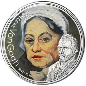 GABON 1000Fr 2017 Silver Plated Proof 'Van Gogh - Portrait of an Old Woman' - Picture 1 of 2
