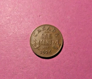1926 Canada Small 1 Cent Coin - SEMI KEY DATE - VF - Picture 1 of 2